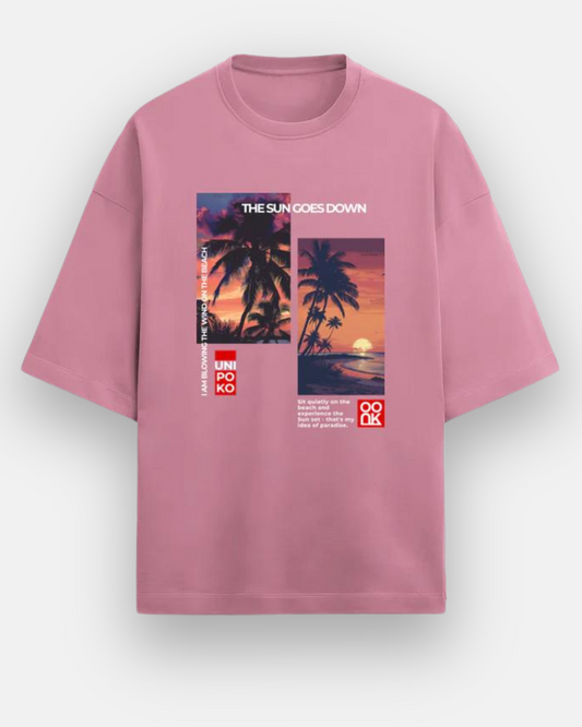 Unisex Terry T-Shirt | Drop Shoulder | Salmon Pink